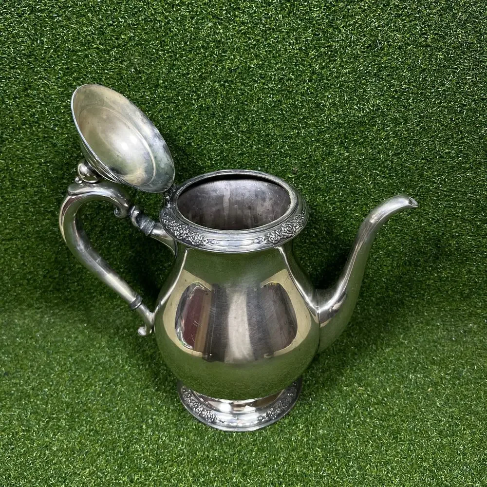 Vintage International Silver Co Camille 6002 Silverplate Teapot Floral 9
